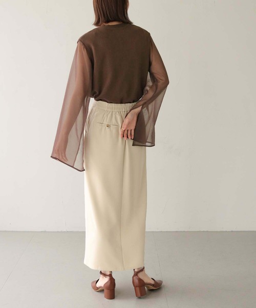 CLEIO（クレイオ）の「【CLEIO】オーガンジーフレアスリーブニット（ニット/セーター・レディース・ダークブラウン/モカ/アイボリー・FREE）」の16枚目の写真