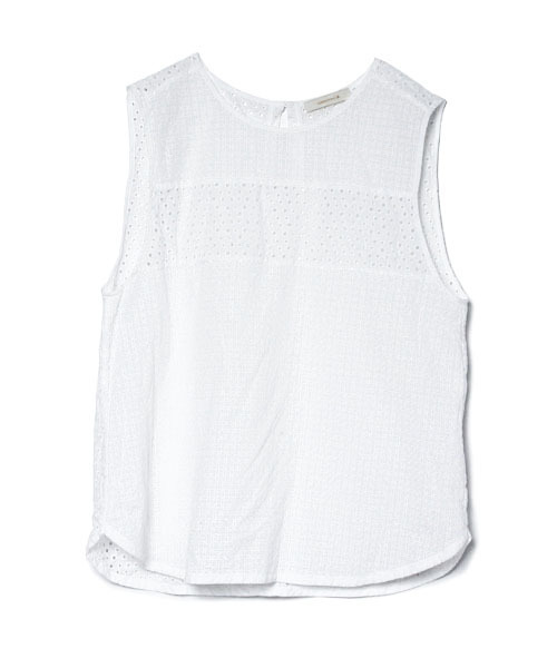 AMERICAN RAG CIE（アメリカンラグシー）の「AMERICAN RAG CIEフラワー刺繍×アイレット刺繍ノースリーブブラウス/207-AMR-dms-L152-BU003（シャツ/ブラウス・レディース・オフホワイト・FREE）」の8枚目の写真