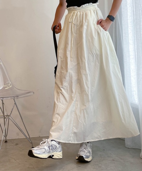 WEGO（ウィゴー）の「WEGO/【一部店限定】ビッグポケットロングスカート（スカート・レディース・ブラック/ホワイト・FREE）」の8枚目の写真