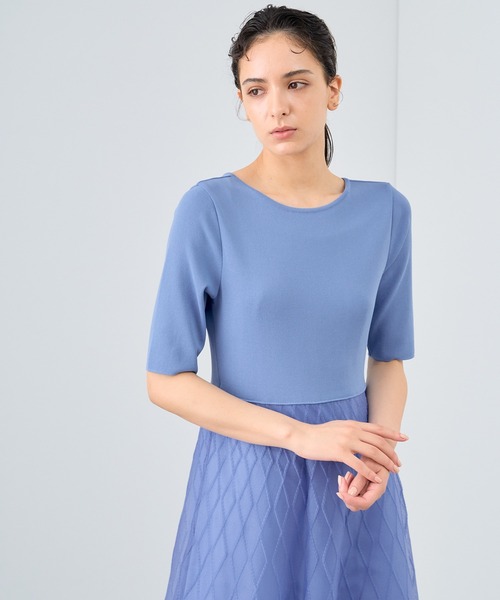 ANAYI（アナイ）の「シースルーダイヤ柄ニット ワンピース（ワンピース