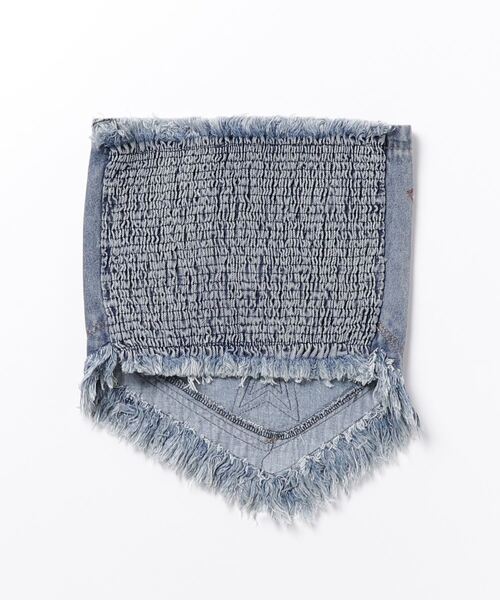 XU(エックスユー)の「【XU/エックスユー】star vintage denim top/ スター ビンテージ デニム トップス フリンジデニム(その他トップス・レディース・ブルー・ONE SIZE)」の8枚目の写真