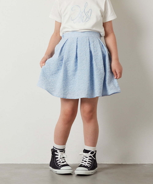 a.v.v（アーヴェヴェ）の「[100-130]【セットアップ対応】アソートフレアスカート（スカート・キッズ・ライトブルー/ブラック・110/120/130/100）」の2枚目の写真
