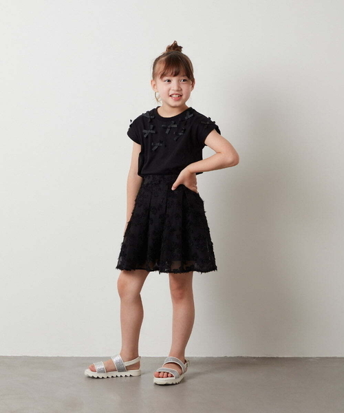 a.v.v（アーヴェヴェ）の「[100-130]【セットアップ対応】アソートフレアスカート（スカート・キッズ・ライトブルー/ブラック・110/120/130/100）」の6枚目の写真