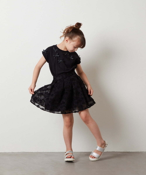 a.v.v（アーヴェヴェ）の「[100-130]【セットアップ対応】アソートフレアスカート（スカート・キッズ・ライトブルー/ブラック・110/120/130/100）」の7枚目の写真