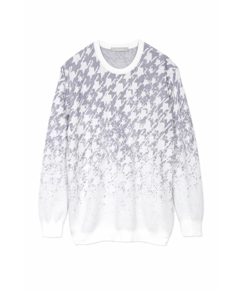 HIGH STREET（ハイストリート）の「HIGH STREET∴グラデーション千鳥柄モールクルーネックニット（ニット/セーター・メンズ・ダークグリーン/グレー/ブラック・M/LL/L）」の15枚目の写真