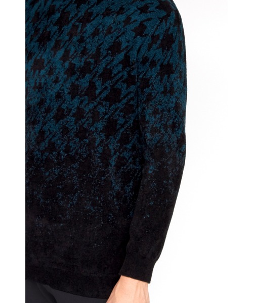 HIGH STREET（ハイストリート）の「HIGH STREET∴グラデーション千鳥柄モールクルーネックニット（ニット/セーター・メンズ・ダークグリーン/グレー/ブラック・M/LL/L）」の22枚目の写真