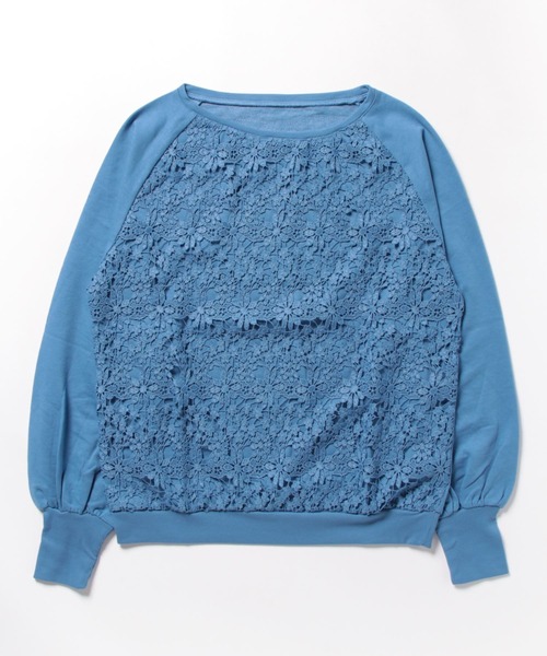 aunt lily(アントリリー)の「フロントレースコンビコンシャススリーブプルオーバー(Tシャツ/カットソー・レディース・ブラック/オフホワイト/ブルー・S/M/L/LL/3L)」の11枚目の写真