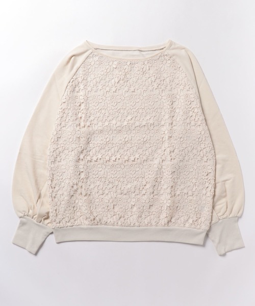 aunt lily(アントリリー)の「フロントレースコンビコンシャススリーブプルオーバー(Tシャツ/カットソー・レディース・ブラック/オフホワイト/ブルー・S/M/L/LL/3L)」の12枚目の写真