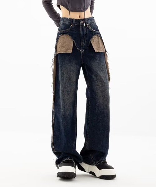 Vipoa（ヴィポア）の「ダメージポケットワイドデニムパンツ（デニムパンツ・レディース・ブルー・MEDIUM/LARGE）」の20枚目の写真