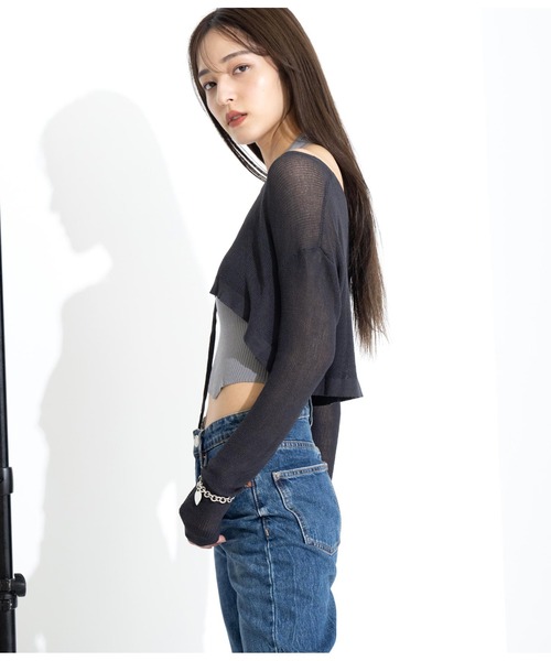 ANAP(アナップ)の「ホルタータンクフロントギャザーニットトップスセット(ニット/セーター・レディース・ブラウン/カーキ/スミクロ・FREE)」の7枚目の写真