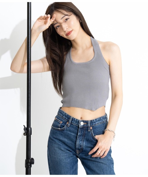 ANAP(アナップ)の「ホルタータンクフロントギャザーニットトップスセット(ニット/セーター・レディース・ブラウン/カーキ/スミクロ・FREE)」の10枚目の写真