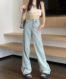 GLAMOROUS JANE | パールデニムストレートパンツ(デニムパンツ)