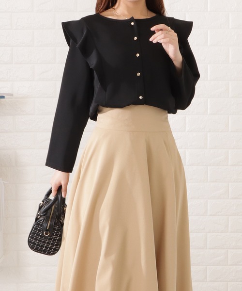 Lace Ladies(レースレディース)の「2WAYクルーネックフリル長袖トップス(シャツ/ブラウス・レディース・グレー/ネイビー/アイボリー/ブラック・FREE/S)」の21枚目の写真