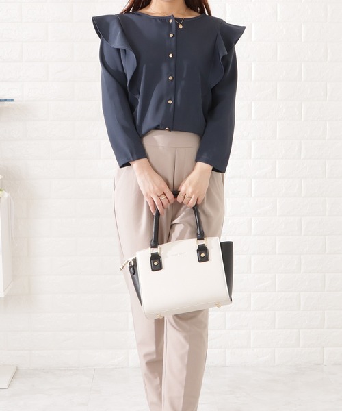 Lace Ladies(レースレディース)の「2WAYクルーネックフリル長袖トップス(シャツ/ブラウス・レディース・グレー/ネイビー/アイボリー/ブラック・FREE/S)」の19枚目の写真