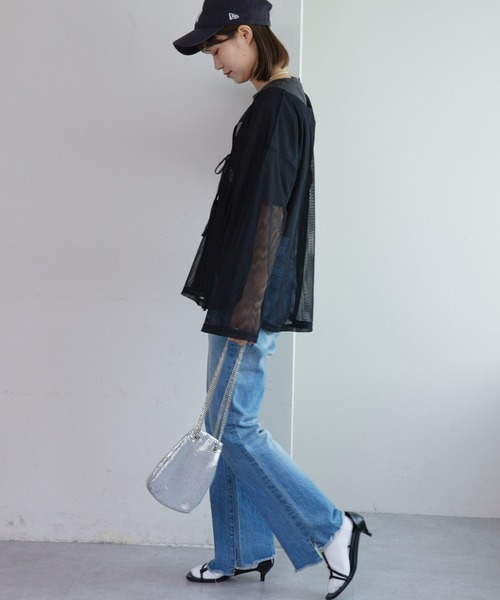 CIAOPANIC TYPY(チャオパニックティピー)の「ドロストチュールシアートップス(シャツ/ブラウス・レディース・ブラック/ホワイト/グレー・ONE SIZE)」の20枚目の写真