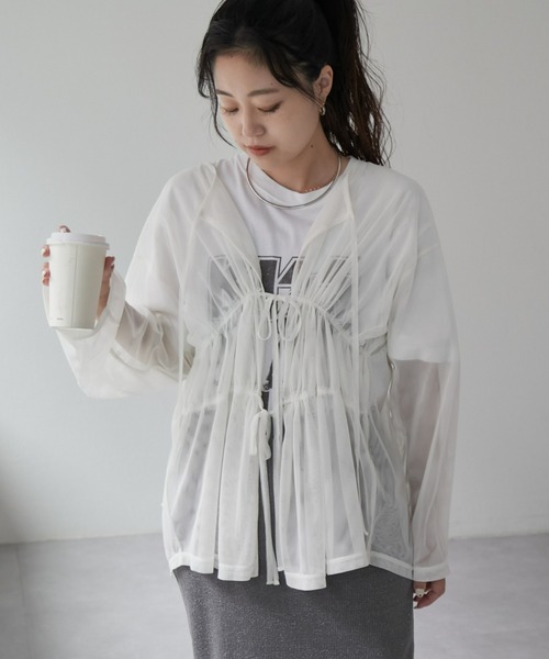 CIAOPANIC TYPY(チャオパニックティピー)の「ドロストチュールシアートップス(シャツ/ブラウス・レディース・ブラック/ホワイト/グレー・ONE SIZE)」の5枚目の写真