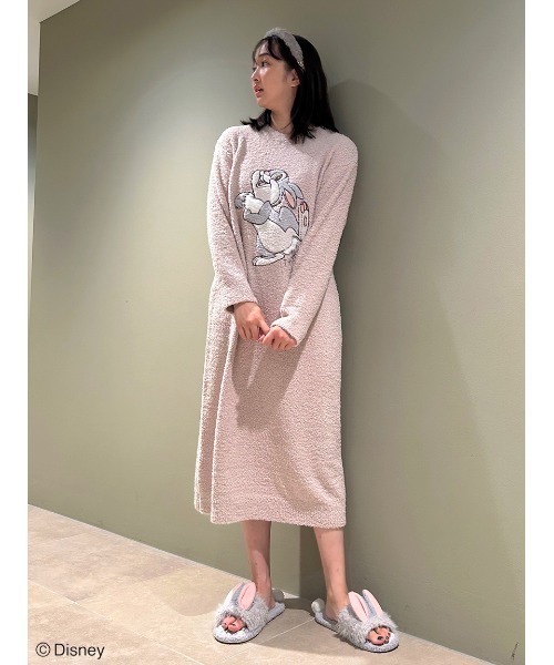 SNIDEL HOME(スナイデルホーム)の「【Bambi】ミス・バニー&とんすけ / ジャガードニットワンピース(ルームワンピース・レディース・イエロー/ピンクベージュ・FREE)」の7枚目の写真