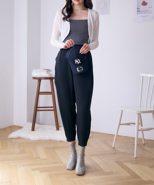 Eclat one（エクラワン）の「裾タックぐるゴムテーパードパンツ（その他パンツ・レディース・ブラック/ブラウン/ホワイト・FREE）」の9枚目の写真