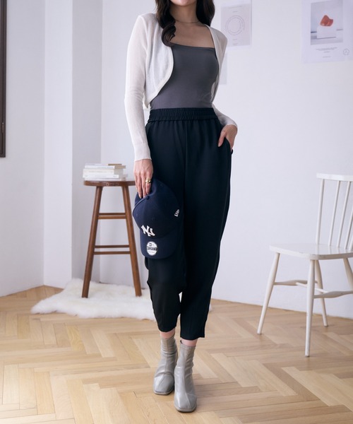 Eclat one（エクラワン）の「裾タックぐるゴムテーパードパンツ（その他パンツ・レディース・ブラック/ブラウン/ホワイト・FREE）」の10枚目の写真