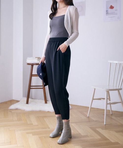 Eclat one（エクラワン）の「裾タックぐるゴムテーパードパンツ（その他パンツ・レディース・ブラック/ブラウン/ホワイト・FREE）」の11枚目の写真