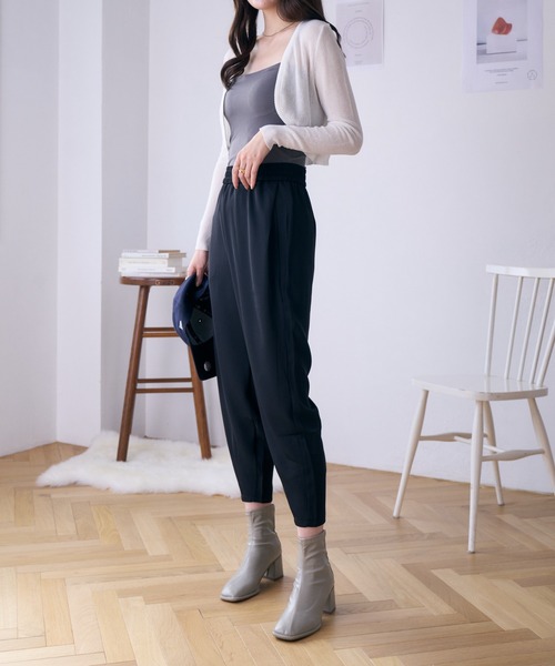 Eclat one（エクラワン）の「裾タックぐるゴムテーパードパンツ（その他パンツ・レディース・ブラック/ブラウン/ホワイト・FREE）」の12枚目の写真