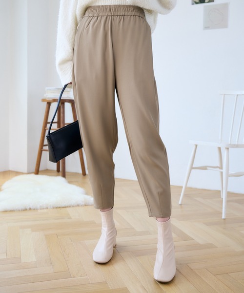 Eclat one（エクラワン）の「裾タックぐるゴムテーパードパンツ（その他パンツ・レディース・ブラック/ブラウン/ホワイト・FREE）」の14枚目の写真