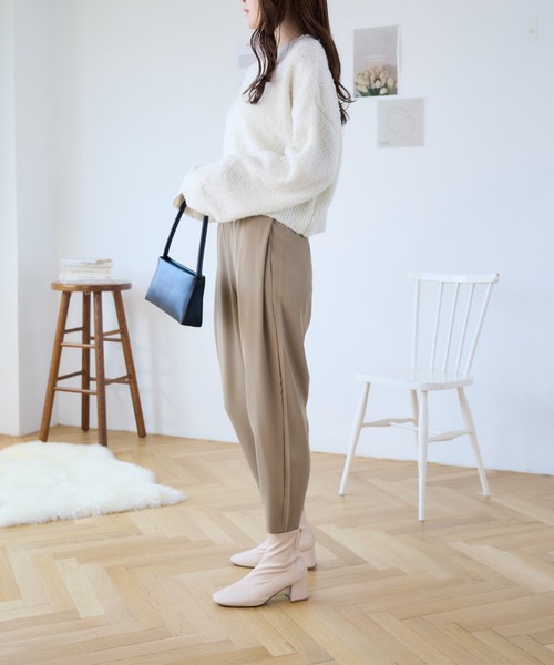Eclat one（エクラワン）の「裾タックぐるゴムテーパードパンツ（その他パンツ・レディース・ブラック/ブラウン/ホワイト・FREE）」の20枚目の写真