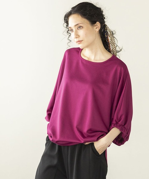 OSMOSIS(オズモーシス)の「アシンメトリープルオーバー(Tシャツ/カットソー・レディース・ホワイト/ブラック/ピンク・ONE SIZE)」の3枚目の写真