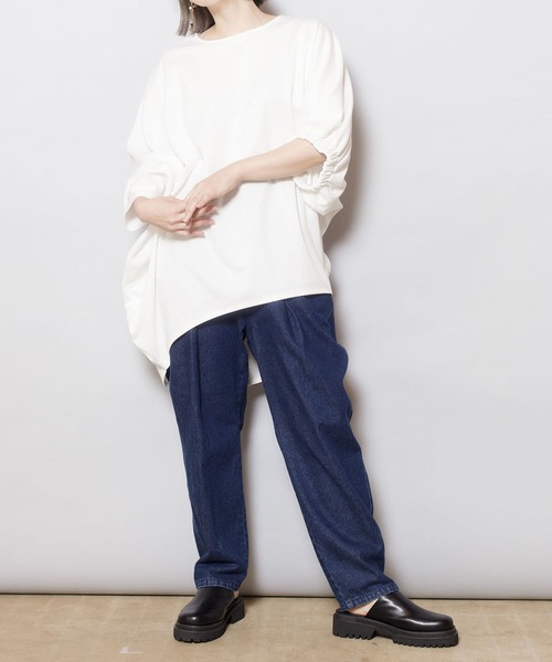 OSMOSIS(オズモーシス)の「アシンメトリープルオーバー(Tシャツ/カットソー・レディース・ホワイト/ブラック/ピンク・ONE SIZE)」の12枚目の写真