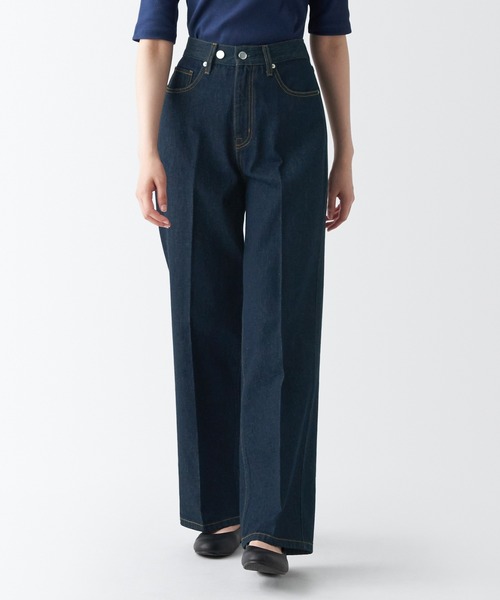 無印良品(ムジルシリョウヒン)の「デニムバギーパンツ 股下75(デニムパンツ・レディース・ネイビー系・27inch/24inch/26inch/23inch/25inch/29inch/28inch/30inch)」の1枚目の写真