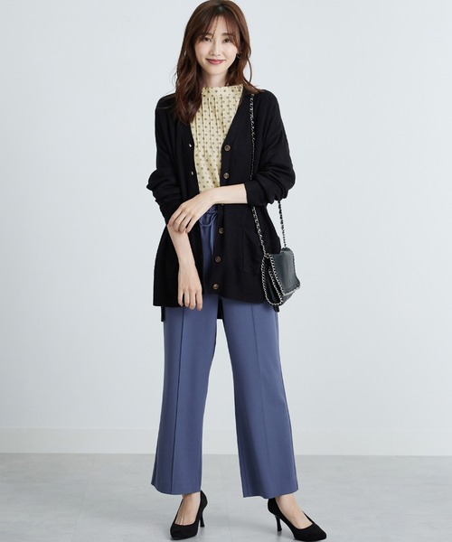 BELLUNA（ベルーナ）の「ピンタックデザイン小紋柄ブラウス（シャツ/ブラウス・レディース・ネイビー系/アイボリー系/ターコイズブルー系・X-LARGE/LARGE/MEDIUM）」の15枚目の写真