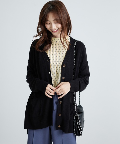 BELLUNA（ベルーナ）の「ピンタックデザイン小紋柄ブラウス（シャツ/ブラウス・レディース・ネイビー系/アイボリー系/ターコイズブルー系・X-LARGE/LARGE/MEDIUM）」の18枚目の写真