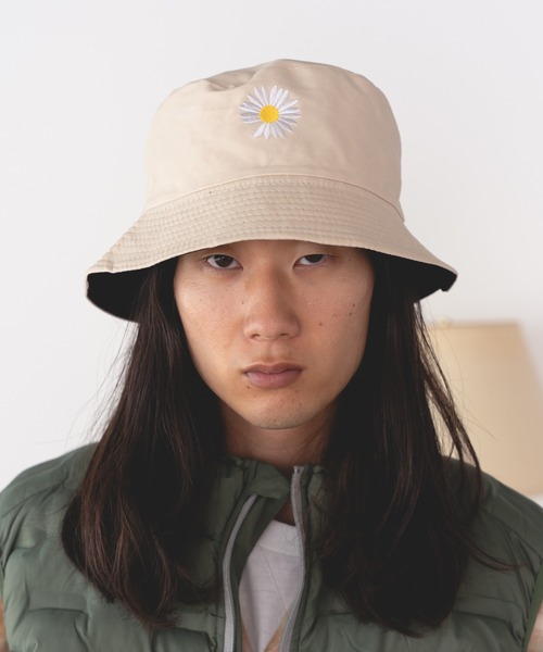 Theater code（シアターコード）の「▲daisy design hat/バケットハット デイジー 刺繍（ハット・メンズ・ブラック・FREE）」の2枚目の写真
