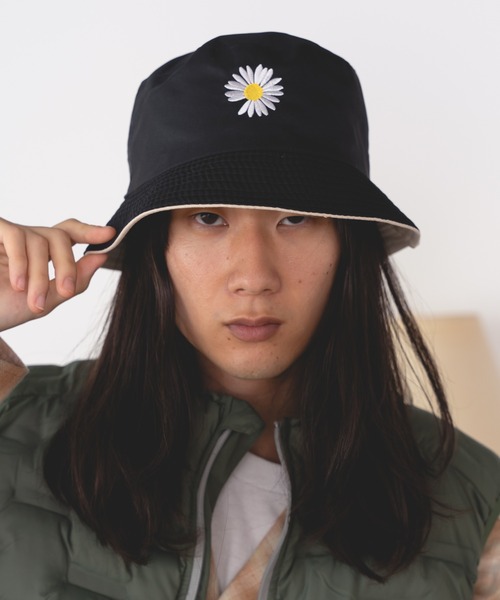 Theater code（シアターコード）の「▲daisy design hat/バケットハット デイジー 刺繍（ハット・メンズ・ブラック・FREE）」の4枚目の写真