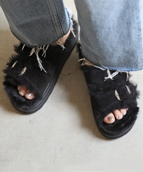 AP STUDIO（エーピーストゥディオ）の「（追加）【MOHI / モヒ】2buckle far sandal（サンダル・レディース・ブラック・36/39/37/38）」の3枚目の写真