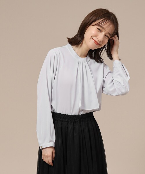 SHOO・LA・RUE(シューラルー)の「◆【通勤/デイリー/セレモニーにも】ラッフル2WAYブラウス【CIRCRIC】(シャツ/ブラウス・レディース・ホワイト系6/グレー系8/ブラック系5・04/01/02/05/03)」の12枚目の写真