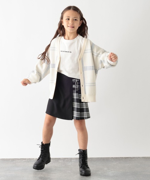 GLOBAL WORK(グローバルワーク)の「メルティ柄Vカーデ/969827(カーディガン/ボレロ・キッズ・グレー系その他/ベージュ/ホワイト系その他/チャコールグレー・100cm/110cm/120cm/130cm/140cm/150cm/160cm)」の7枚目の写真