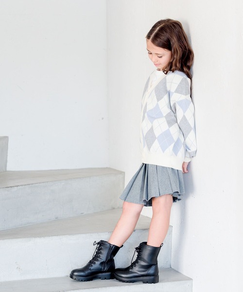 GLOBAL WORK(グローバルワーク)の「メルティ柄Vカーデ/969827(カーディガン/ボレロ・キッズ・グレー系その他/ベージュ/ホワイト系その他/チャコールグレー・100cm/110cm/120cm/130cm/140cm/150cm/160cm)」の13枚目の写真