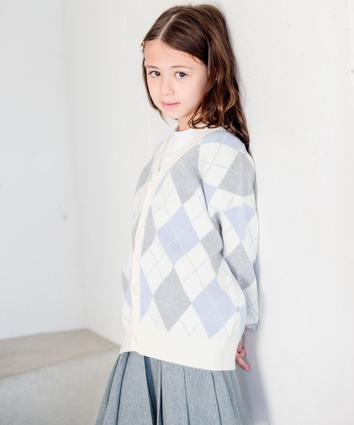 GLOBAL WORK(グローバルワーク)の「メルティ柄Vカーデ/969827(カーディガン/ボレロ・キッズ・グレー系その他/ベージュ/ホワイト系その他/チャコールグレー・100cm/110cm/120cm/130cm/140cm/150cm/160cm)」の15枚目の写真