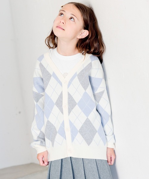 GLOBAL WORK(グローバルワーク)の「メルティ柄Vカーデ/969827(カーディガン/ボレロ・キッズ・グレー系その他/ベージュ/ホワイト系その他/チャコールグレー・100cm/110cm/120cm/130cm/140cm/150cm/160cm)」の17枚目の写真