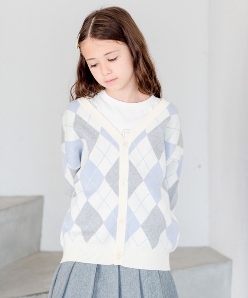 GLOBAL WORK(グローバルワーク)の「メルティ柄Vカーデ/969827(カーディガン/ボレロ・キッズ・グレー系その他/ベージュ/ホワイト系その他/チャコールグレー・100cm/110cm/120cm/130cm/140cm/150cm/160cm)」の18枚目の写真