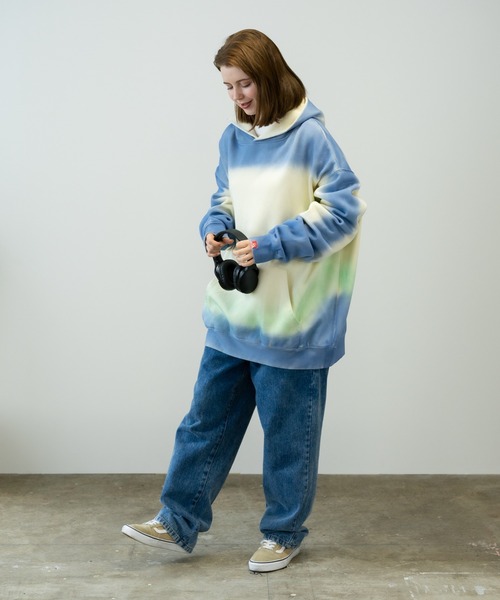 JUNGLES（ジャングルス）の「JUNGLES/ジャングルス SPRAY DYED HOODIE フーディー（パーカー・メンズ・ブルー・XXL）」の14枚目の写真