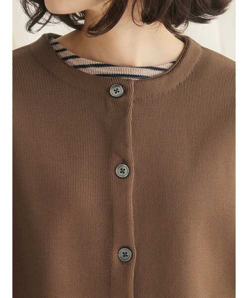 CRAFT STANDARD BOUTIQUE(クラフトスタンダードブティック)の「リサイクルポリエステルニットカーディガン(カーディガン/ボレロ・レディース・ブラウン/レッド/ネイビー/アイボリー/ブラック・FREE)」の8枚目の写真