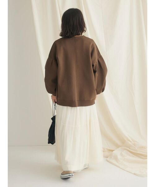 CRAFT STANDARD BOUTIQUE(クラフトスタンダードブティック)の「リサイクルポリエステルニットカーディガン(カーディガン/ボレロ・レディース・ブラウン/レッド/ネイビー/アイボリー/ブラック・FREE)」の14枚目の写真