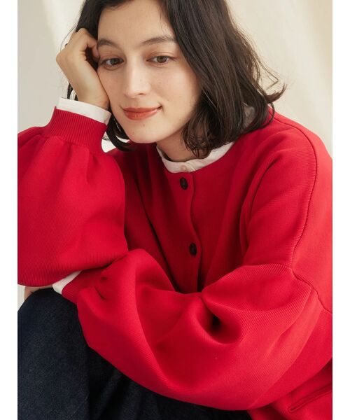 CRAFT STANDARD BOUTIQUE(クラフトスタンダードブティック)の「リサイクルポリエステルニットカーディガン(カーディガン/ボレロ・レディース・ブラウン/レッド/ネイビー/アイボリー/ブラック・FREE)」の17枚目の写真