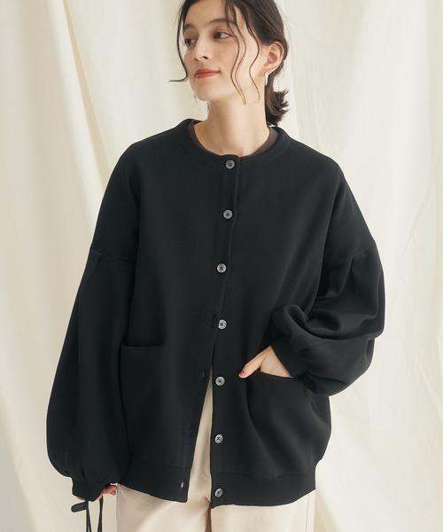 CRAFT STANDARD BOUTIQUE(クラフトスタンダードブティック)の「リサイクルポリエステルニットカーディガン(カーディガン/ボレロ・レディース・ブラウン/レッド/ネイビー/アイボリー/ブラック・FREE)」の3枚目の写真