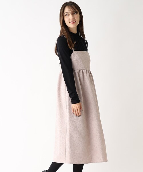 DEICY チェックジャカードワンピース　ブラック チェック ジャカード Iライン ワンピース