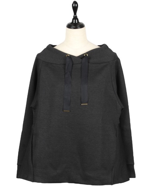 【セール】フード風バックペプラムミディ丈カットソープルオーバー（Tシャツ/カットソー）｜12Twelve Agenda（トゥエルブ アジェンダ）