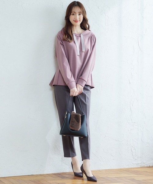 【セール】フード風バックペプラムミディ丈カットソープルオーバー（Tシャツ/カットソー）｜12Twelve Agenda（トゥエルブ アジェンダ）