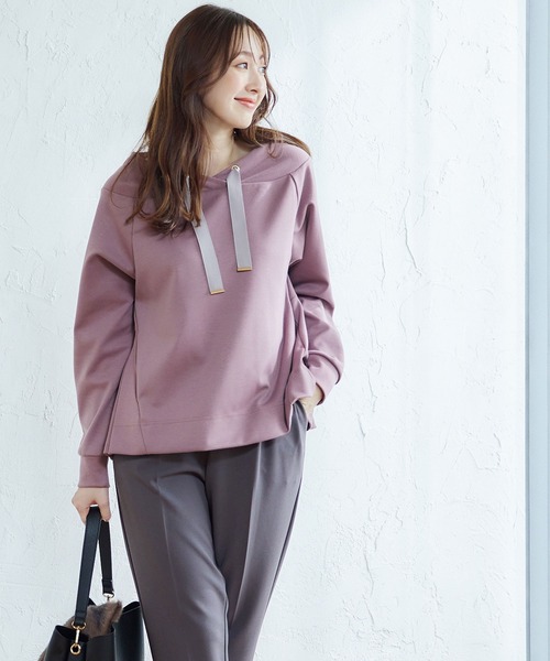 【セール】フード風バックペプラムミディ丈カットソープルオーバー（Tシャツ/カットソー）｜12Twelve Agenda（トゥエルブ アジェンダ）